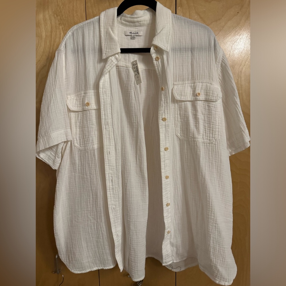 NWT Madewell lightspun short sleeve flap pocket shirt